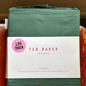 Ted Baker Hunter Green King Size Sheet Set ULTRA FINE COTTON 400 Thread Count